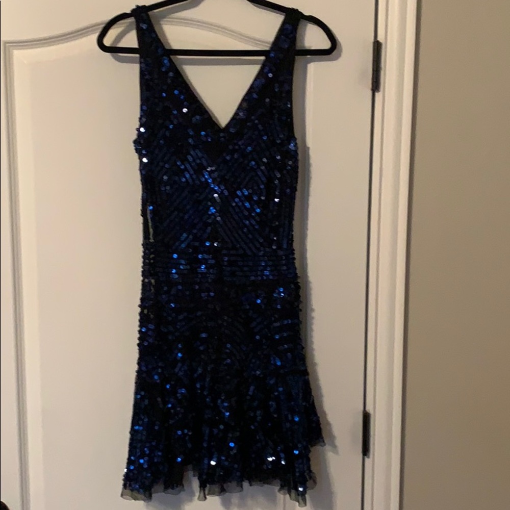 Free people Navy Sequined dress